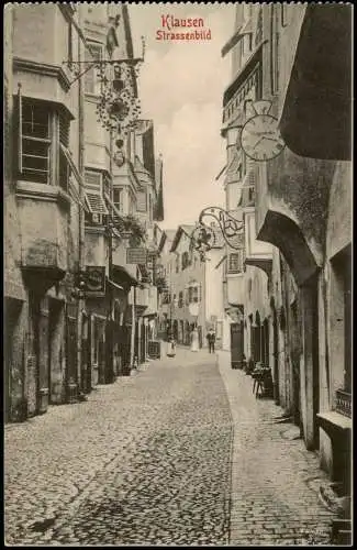 Cartolina Klausen (Südtirol) Chiusa Straßenpartie 1915