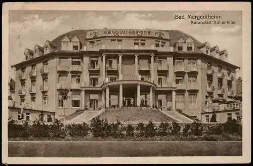 Ansichtskarte Bad Mergentheim Kuranstalt Hohenlohe Hotel 1932