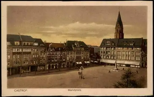 Ansichtskarte Castrop-Rauxel Marktplatz. 1922