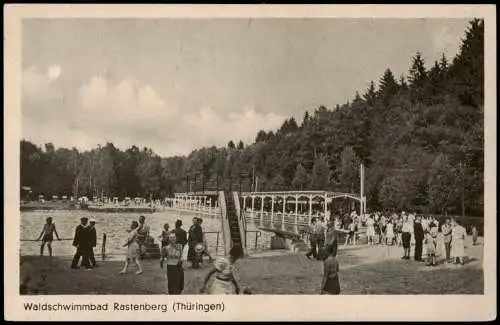 Rastenberg (Thüringen) Waldschwimmbad am Bergwald der Finne 1936