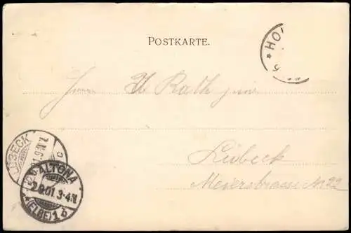 Ansichtskarte Holtenau-Kiel Holtenå Brücke mit Häusern und Denkmal 1901