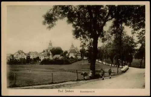 Ansichtskarte Bad Steben Kinder Straße zur Stadt 1928