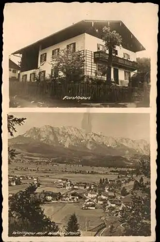 Ansichtskarte Wallgau 2 Bild Forsthaus u. Stadt 1937  Bayern