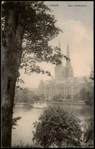 Ansichtskarte Lübeck Dom mit Museum 1908