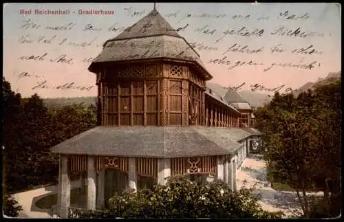 Ansichtskarte Bad Reichenhall Partie am Gradierhaus 1912