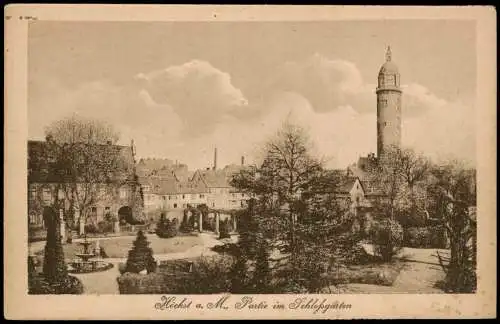 Ansichtskarte Höchst-Frankfurt am Main Partie im Schloßgarten 1926