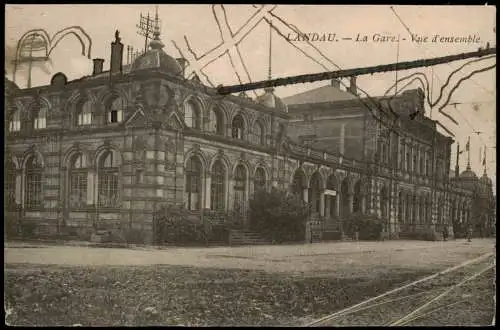 Ansichtskarte Landau in der Pfalz Hauptbahnhof La Gare Vue d'ensemble 1924