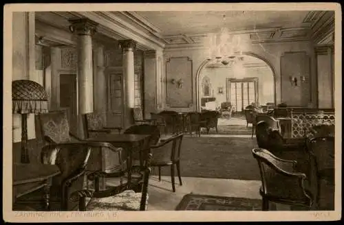 Ansichtskarte Freiburg im Breisgau ZÄHRINGERHOF (Innenansicht Salon) 1910