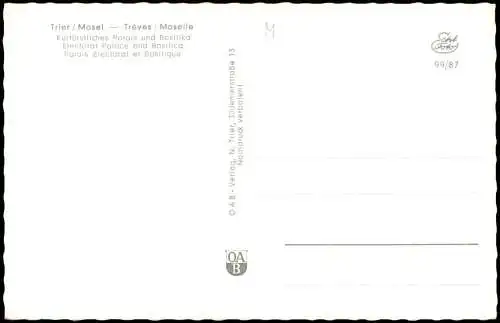 Ansichtskarte Trier Kurfürstliches Palais und Basilika 1960