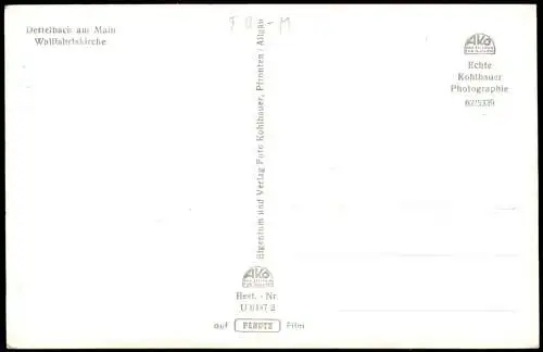 Ansichtskarte Dettelbach Wallfahrtskirche Innenansicht 1960