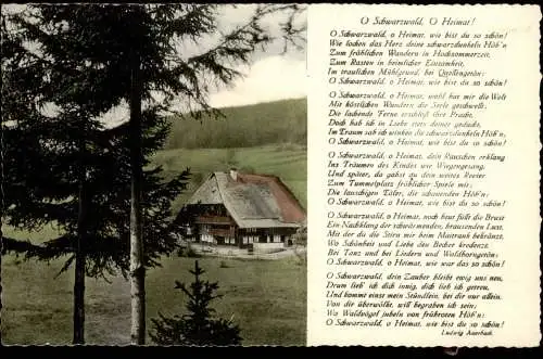 O Schwarzwald, o Heimat! Liedkarte, Musik Schwarzwaldhaus 1940