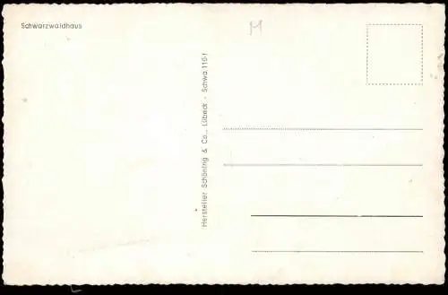 O Schwarzwald, o Heimat! Liedkarte, Musik Schwarzwaldhaus 1940