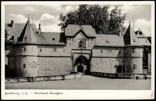 Ansichtskarte Friedberg (Hessen) Stadtteilansicht, Tor 1937