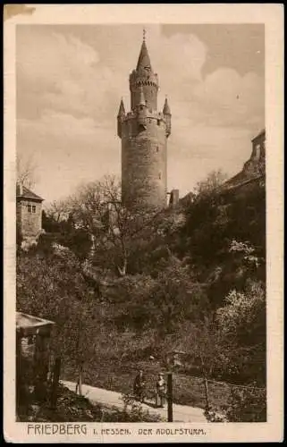 Ansichtskarte Friedberg (Hessen) Der Adolfsturm 1914