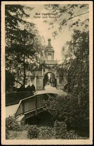 Ansichtskarte Bad Lippspringe Portal zum Kurpark 1926