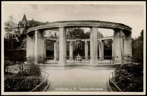 Ansichtskarte Karlsruhe Stephansbrunnen 1930