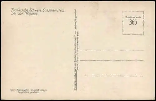 Ansichtskarte Gößweinstein Fränkische Schweiz An der Kapelle 1932