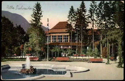 Ansichtskarte Bad Reichenhall Partie im Kgl. Kurgarten 1910