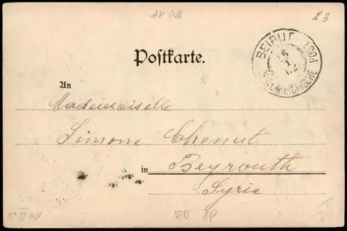 Ansichtskarte Wien Museum Künstlerkarte 1912  Stempel östereichische Post Beirut