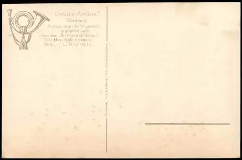 Ansichtskarte Nürnberg Goldenes Posthorn Künstlerkarte 1926