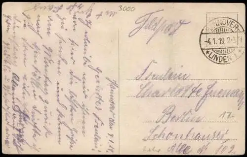 Ansichtskarte Hannover Georgstraße Kröpcke Geschäfte 1919  Stempel H. Linden