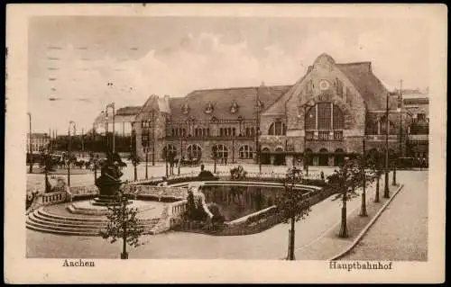 Ansichtskarte Aachen Hauptbahnhof 1916