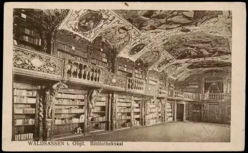 Ansichtskarte Waldsassen Bibliothek Bibliotheksaal 1914