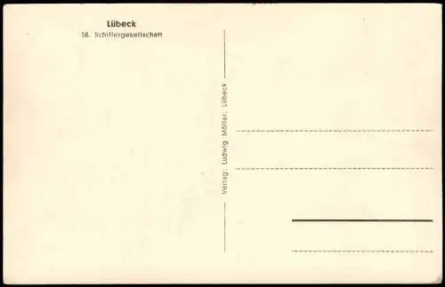 Ansichtskarte Lübeck Schiffergesellschaft Innen 1928