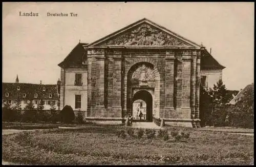 Ansichtskarte Landau in der Pfalz Deutsches Tor 1918