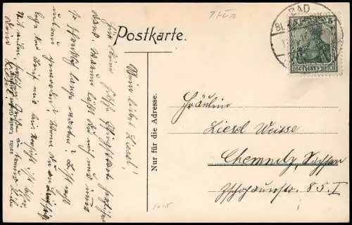 .Thüringen SCHWARZATAL Wasserfall Blick nach dem Kirchfelsen 1916