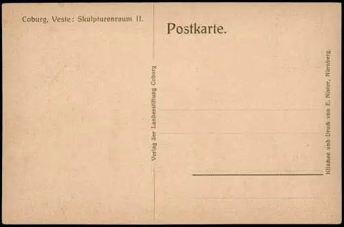 Ansichtskarte Coburg Coburg Veste Skulpturenraum II. 1920