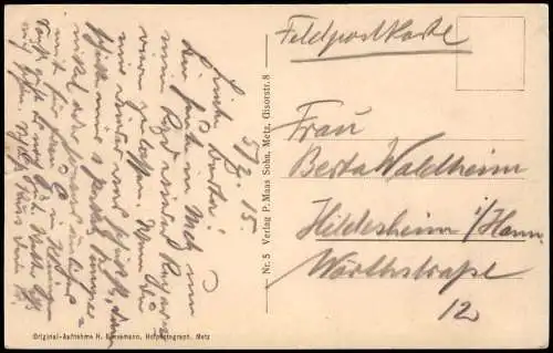 Rouvres-en-Woëvre Dorf Rouvres bei Etain nach der Schlacht 1915 Feldpost