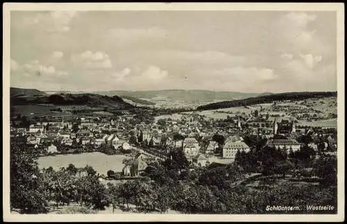 Schlüchtern (Bergwinkelstadt) Panorama-Ansicht Totalansicht Westseite 1937