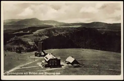 Feldberg (Schwarzwald) Feldbergturm mit Belchen vom Flugzeug aus 1940