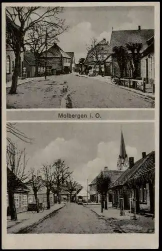 Ansichtskarte Molbergen 2 Bild Straßen 1940  LK Cloppenburg