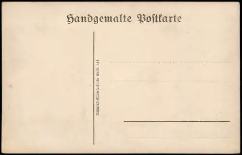 Ansichtskarte  Künstlerkarte handgefertigt Boot See Berge 1918