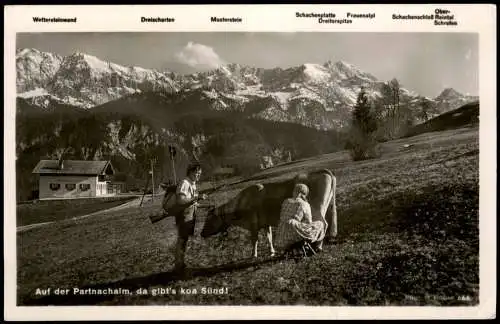 Garmisch-Partenkirchen Umland-Ansicht "Partnachalm, da gibt's koa Sünd" 1940