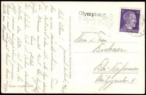 Garmisch-Partenkirchen Umland-Ansicht "Partnachalm, da gibt's koa Sünd" 1940