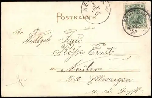 Ansichtskarte Stuttgart Landesgewerbemuseum. Straße 1904