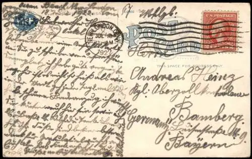 Postcard New London Pier and Bathing Ocean Beach 1922  USA