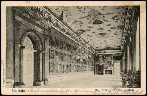 Ansichtskarte Oberschleißheim Schloss Schleißheim Ahnen-Galerie 1903