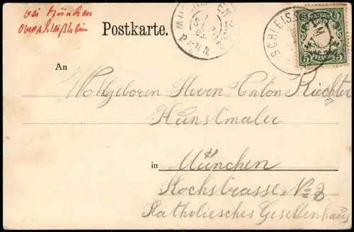 Ansichtskarte Oberschleißheim Schloss Schleißheim Ahnen-Galerie 1903