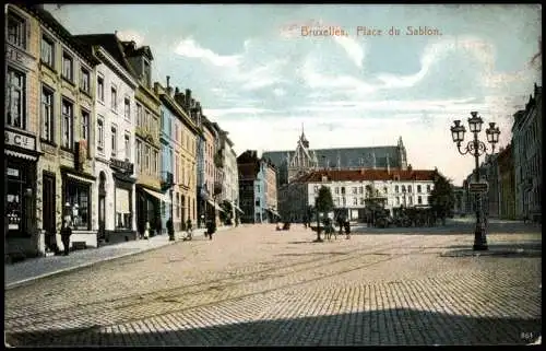 Brüssel Bruxelles Place du Sablon 1915 Feldpost Bahnpoststempel Zug Z. 702