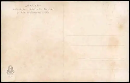 Assmannshausen am Rhein-Rüdesheim (Rhein) Straßenpartie am Gasthaus Krone 1914