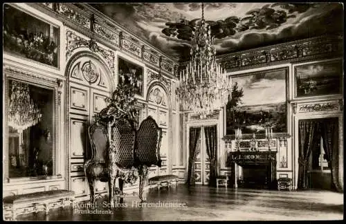 Ansichtskarte Chiemsee Königl. Schloss Herrenchiemsee Prunkschrank 1909