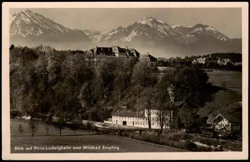 Bayern Blick auf Prinz-Ludwigheim und Wildbad Empfing 1934 Stempel TRAUNSTEIN 2