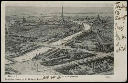 Paris Panorama-Ansicht Ausstellungsgelände Exposition de 1900 1898