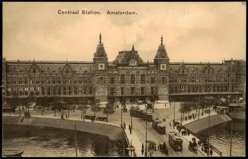 Amsterdam Amsterdam Centraal Station Hauptbahnhof Central Station 1910