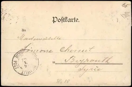 Wien Votivkirche Straße Künstlerkarte 1902  Stempel österreichische Post Beirut