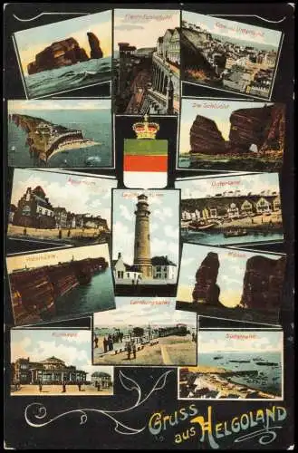 Ansichtskarte Helgoland (Insel) Mehrbild Ak - Heraldik 1914